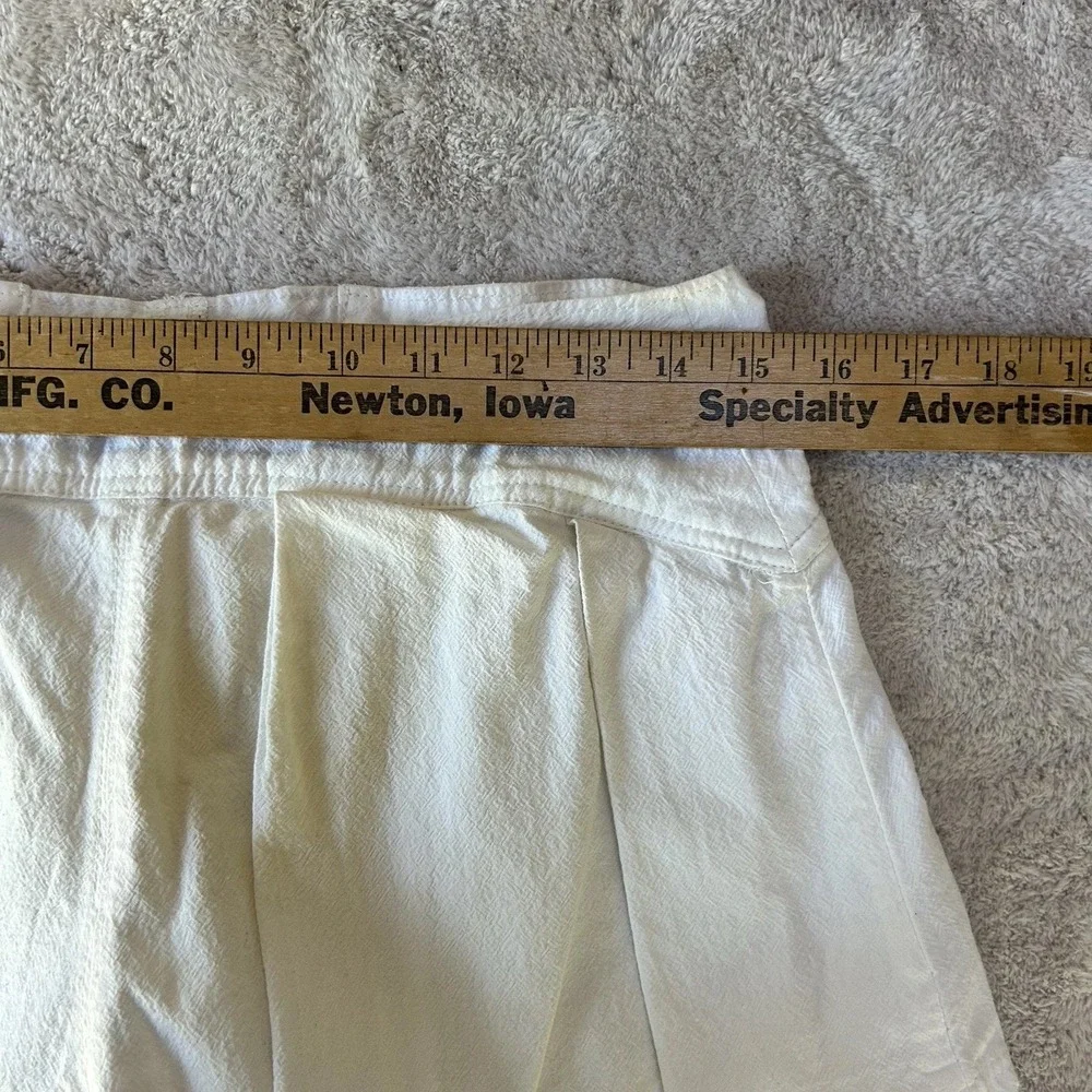 Free People Pleated Micro Skirt Womens 0 Ivory 100% Cotton Mini Skort Boho Y2K